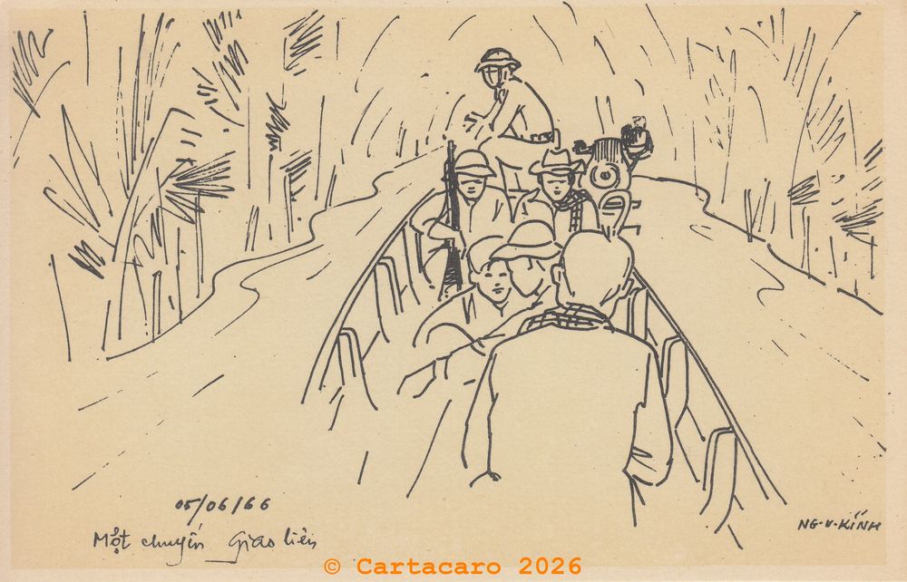#6366 - En mission de liaison @1401 15/06/1966 Troupe de défense en première ligne
