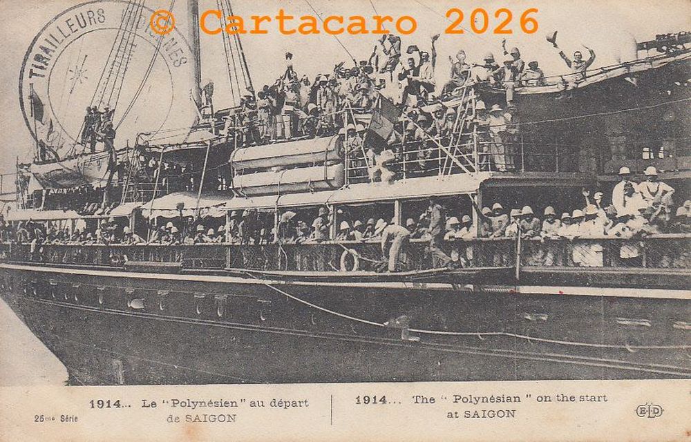 1914 - Le Polynésien au départ de Saigon #6197