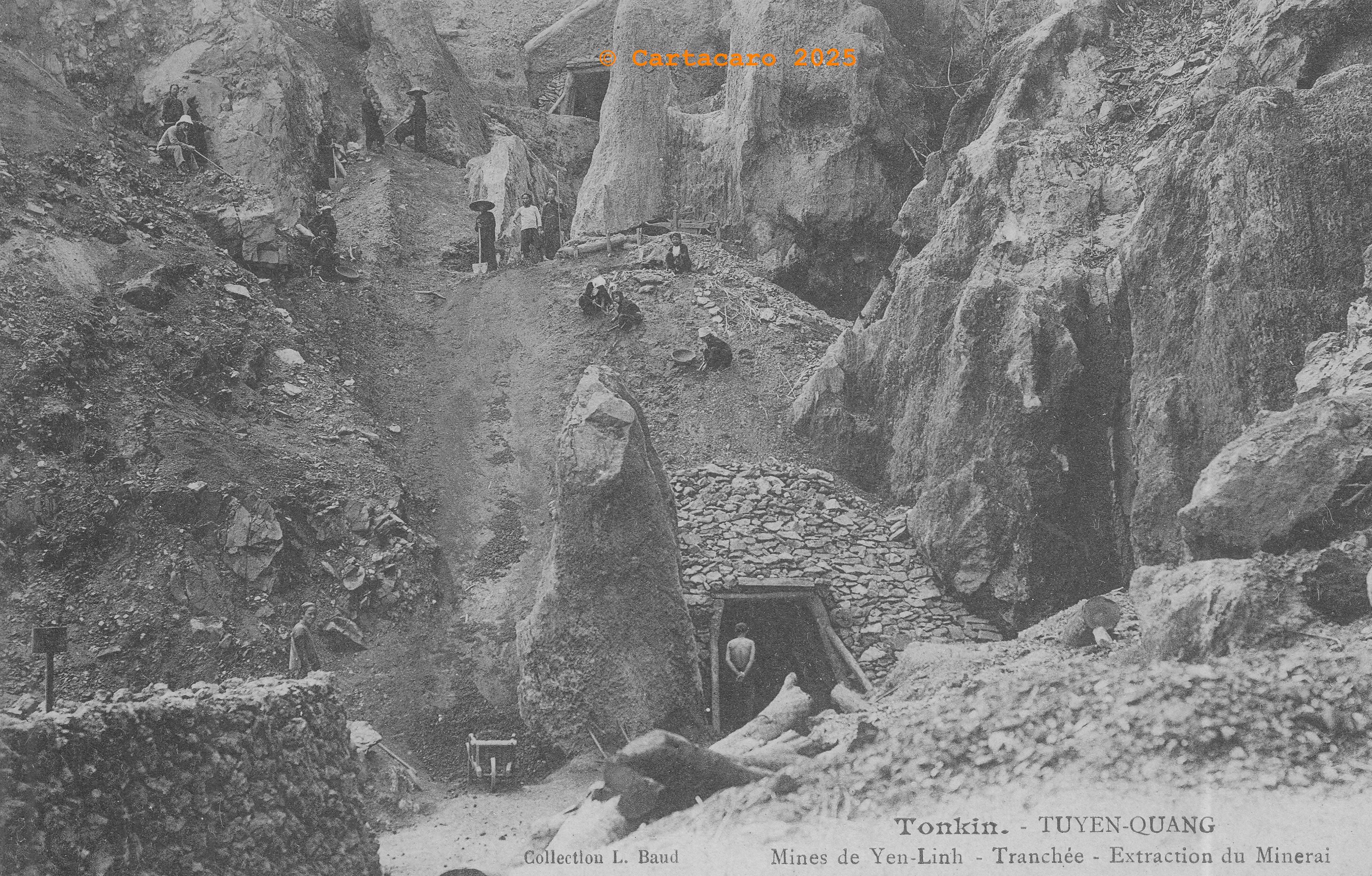 Tonkin - Tuyen Quang Mines de Yen Linh - Extraction du minerai éditeur L. Baud - #5973 ©2290