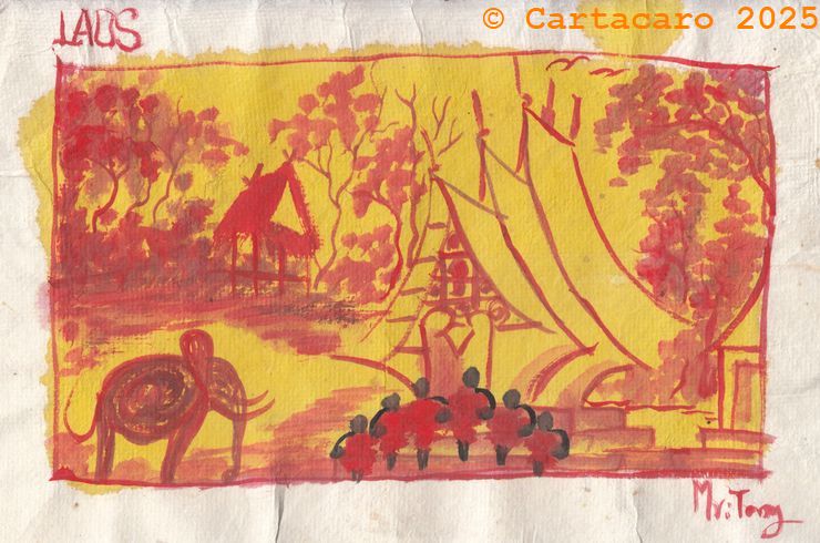 Laos - 2025 - Teng Rattana - Moines à la pagode #5449