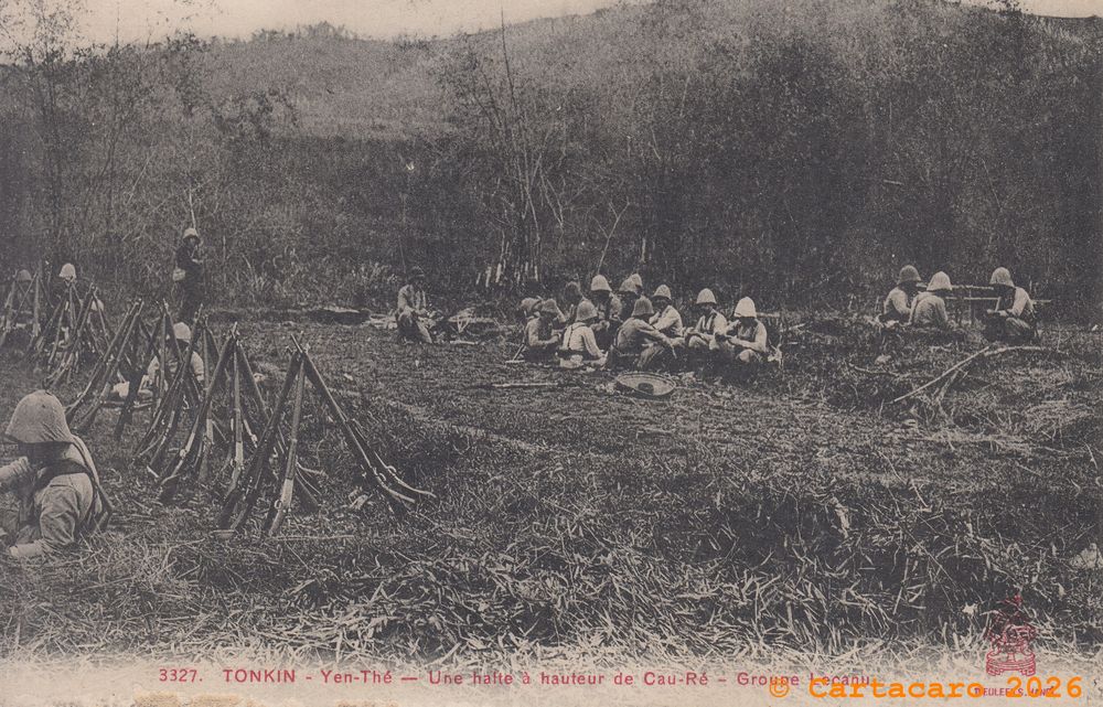 #1767 @417 - PM à Alice -Tonkin Yen The - Halte à la hauteur de Cau Ré (groupe Lecanu) - Dieulefils rouge 3327 - L'album de Georges