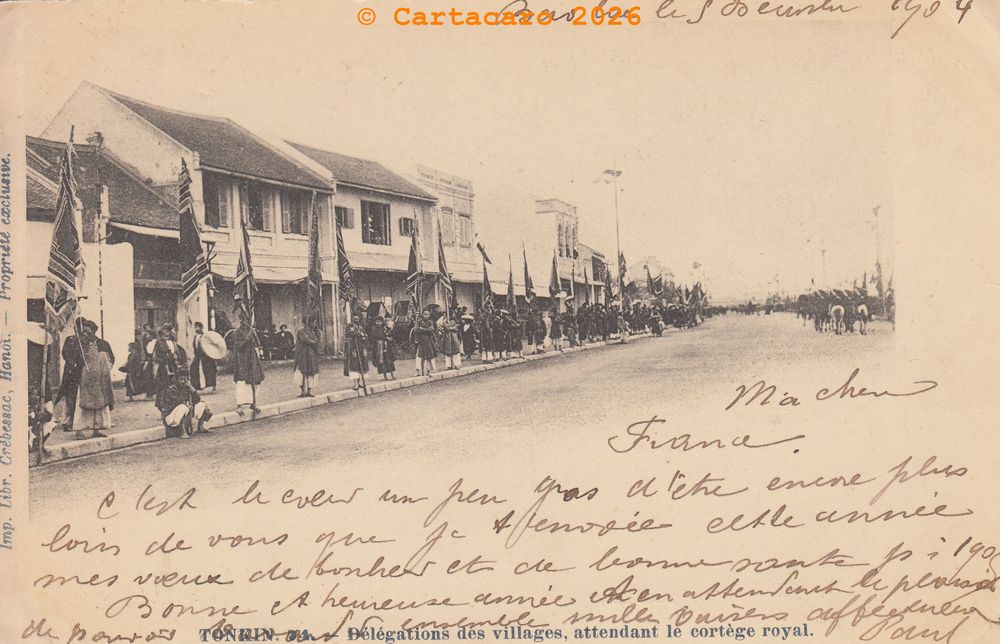 Tonkin - Délégation des villages attendant le cortège royal Crebessac 94 @2301 #6749