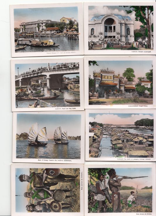 Centre et Sud Vietnam 8 petites cartes format 9 x 6,5 cm Nam Phat #5629