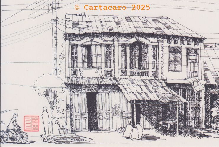 Laos, Sense of Place 2019, Maison architecture 1900, cycliste