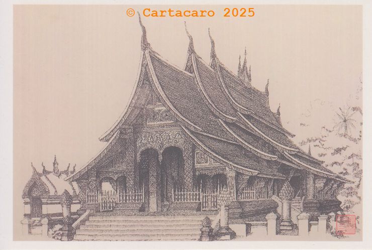 Laos - Pagode - Dessin de Shine Phonepaseth - 2019 #5584