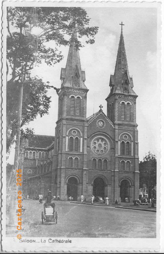 Sud Vietnam Saïgon La cathédrale éditions Dété, Ref S.139 Sud Vietnam M4127 #5882