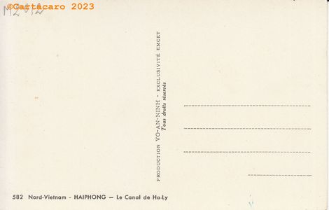 Vietnam Nord - Haiphong - Le canal de Ha Ly - Vo an Ninh 582 - Dos - #5304 @cartacaro M2012