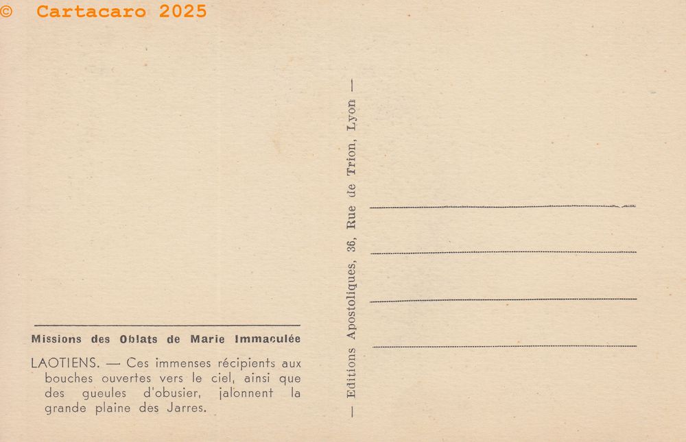 Laos - Dos - Plaine des jarres Mission des Oblats de Marie immaculée @11064 #6059