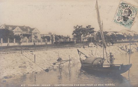 Annam - Tourane - Construction d'un quai pour la voie ferrée Thiriat - numéro 3 #5420 ©Cartacaro 2022-062-003