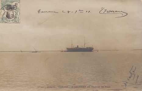 Annam - Tourane - Le courrier de France en rade Thiriat - numéro 48 #5426 ©Cartacaro 2022-062-048